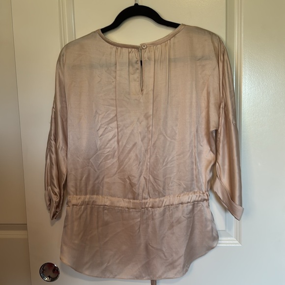 Taylor Silk Satin Beaded Tie Front Blouse Long Sleeve - Picture 14 of 16